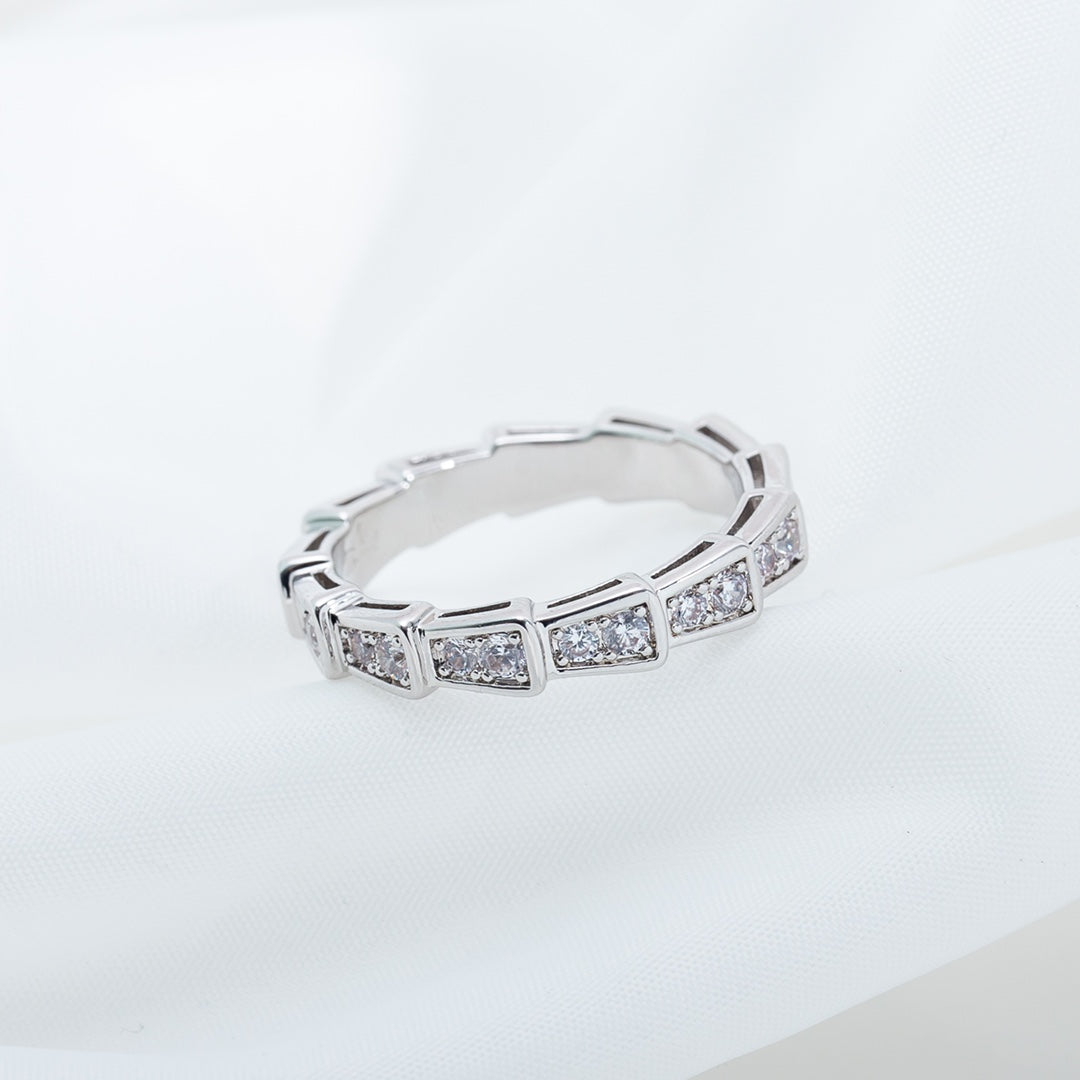 [LumiVibe]SERPENTI RING SILVER DIAMOND PAVED 3MM