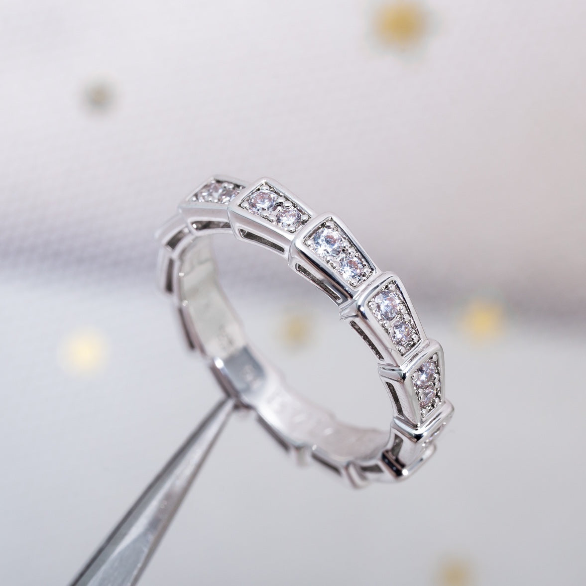 [LumiVibe]SERPENTI RING SILVER DIAMOND PAVED 3MM