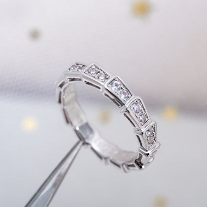 [LumiVibe]SERPENTI RING SILVER DIAMOND PAVED 3MM