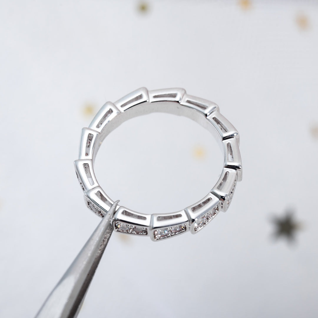 [LumiVibe]SERPENTI RING SILVER DIAMOND PAVED 3MM