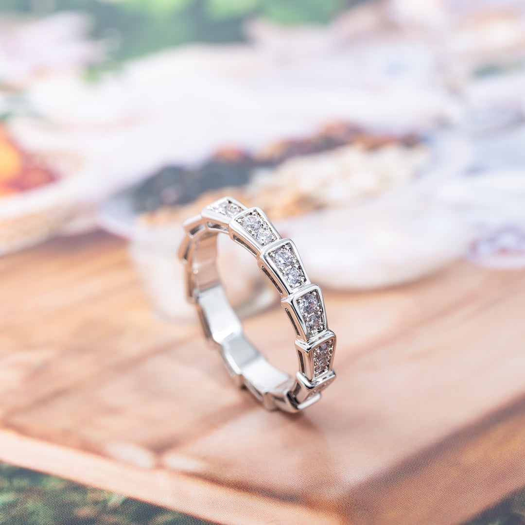 [LumiVibe]SERPENTI RING SILVER DIAMOND PAVED 3MM