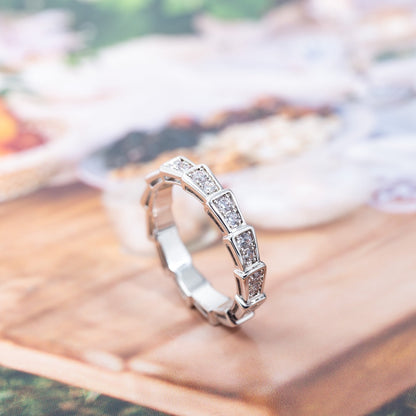 [LumiVibe]SERPENTI RING SILVER DIAMOND PAVED 3MM