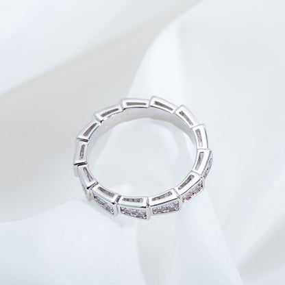 [LumiVibe]SERPENTI RING SILVER DIAMOND PAVED 3MM