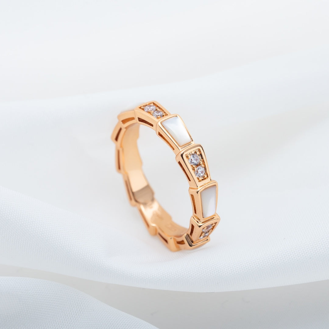 [LumiVibe]SERPENTI RING PINK GOLD DIAMOND MOP 3MM