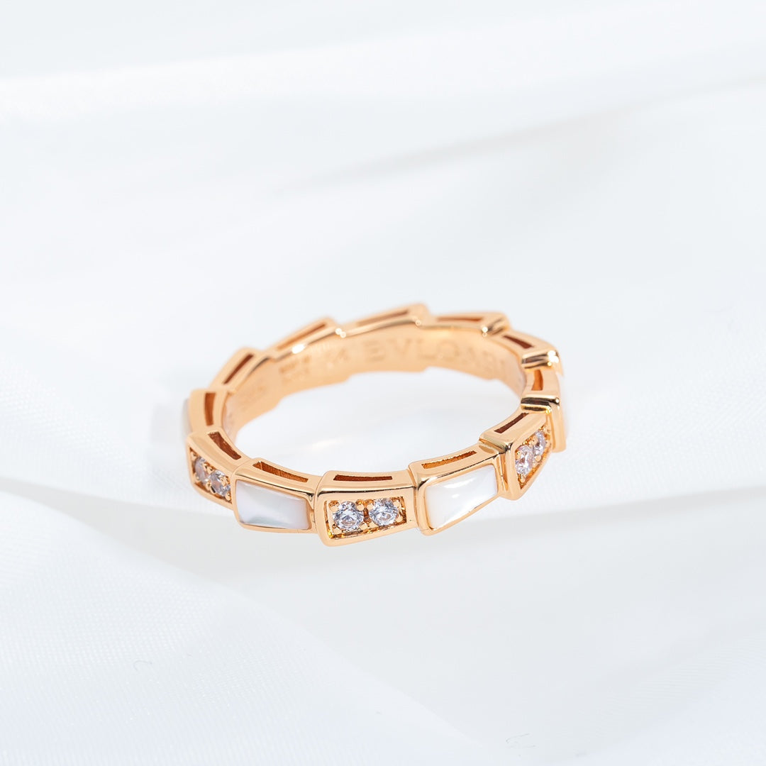 [LumiVibe]SERPENTI RING PINK GOLD DIAMOND MOP 3MM