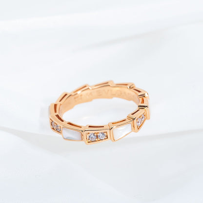 [LumiVibe]SERPENTI RING PINK GOLD DIAMOND MOP 3MM