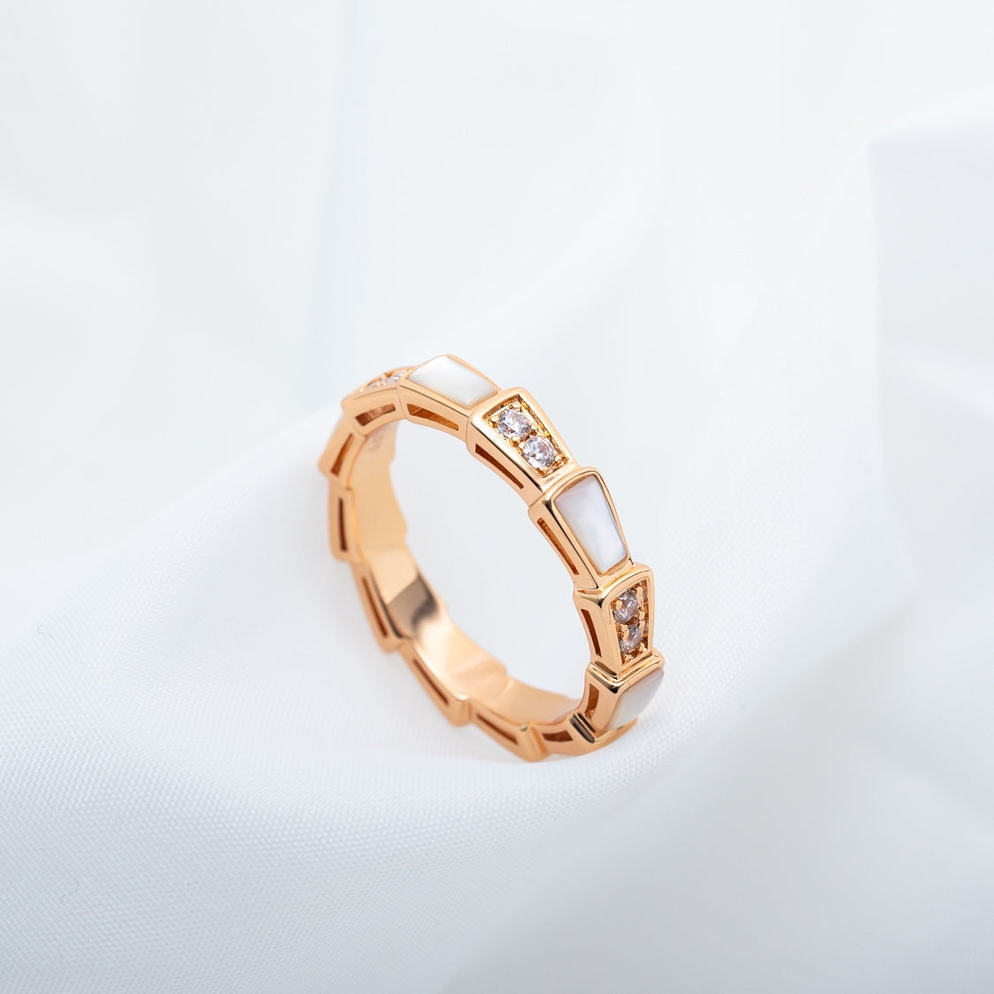 [LumiVibe]SERPENTI RING PINK GOLD DIAMOND MOP 3MM