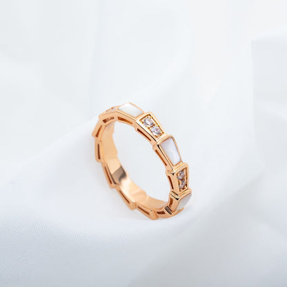 [LumiVibe]SERPENTI RING PINK GOLD DIAMOND MOP 3MM