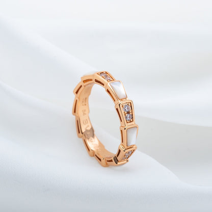 [LumiVibe]SERPENTI RING PINK GOLD DIAMOND MOP 3MM