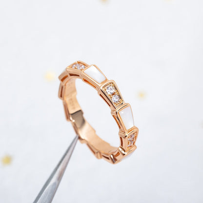 [LumiVibe]SERPENTI RING PINK GOLD DIAMOND MOP 3MM