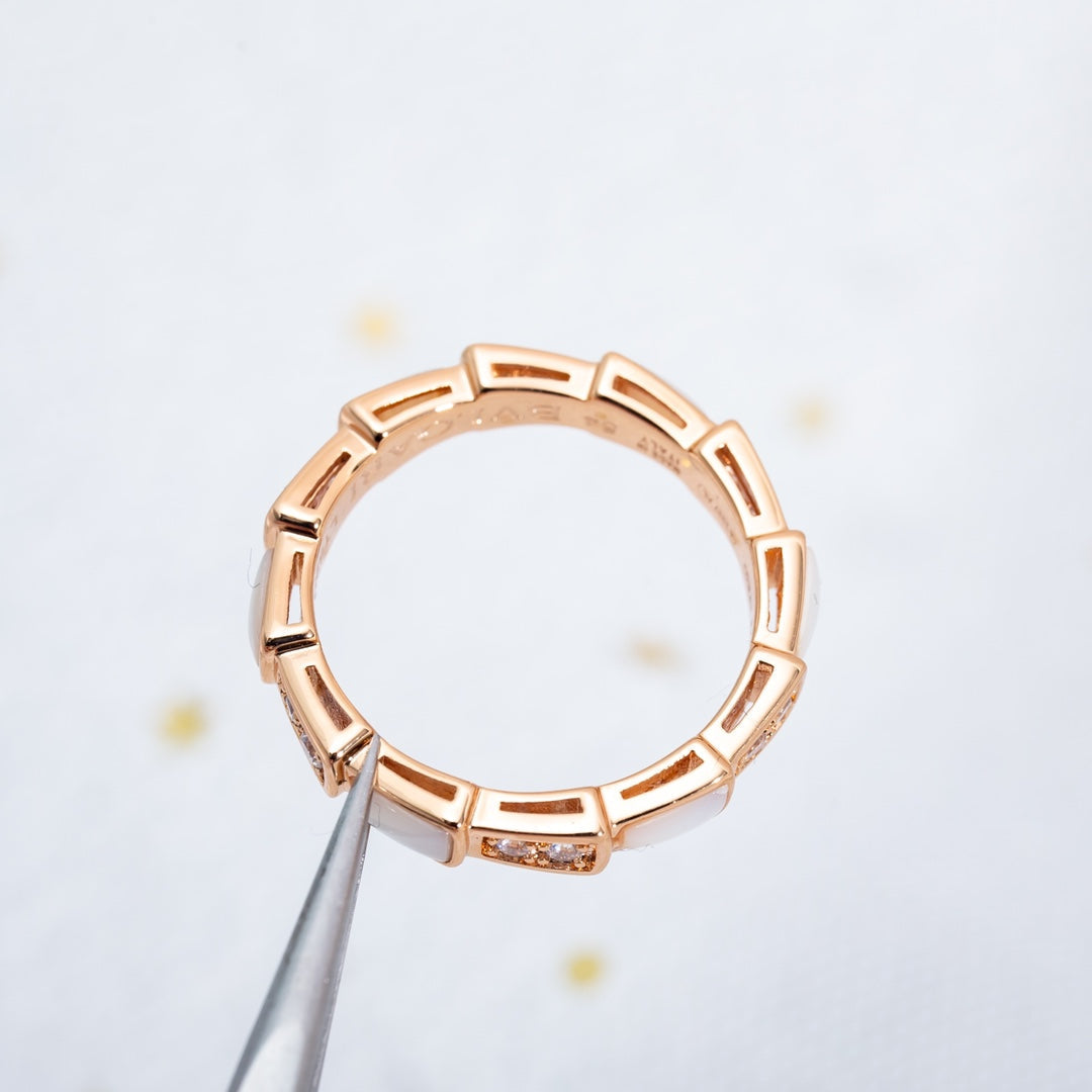 [LumiVibe]SERPENTI RING PINK GOLD DIAMOND MOP 3MM
