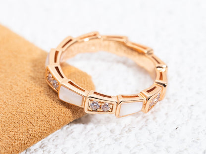 [LumiVibe]SERPENTI RING PINK GOLD DIAMOND MOP 3MM