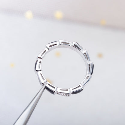 [LumiVibe]SERPENTI RING SILVER  DIAMOND BLACK MOP 3MM