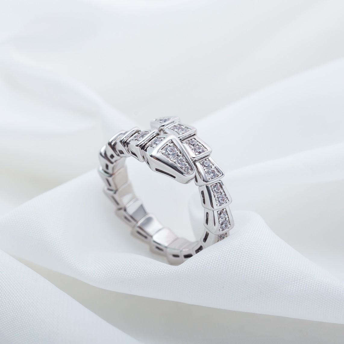 [LumiVibe]SERPENTI RING SILVER DIAMOND PAVED 4MM