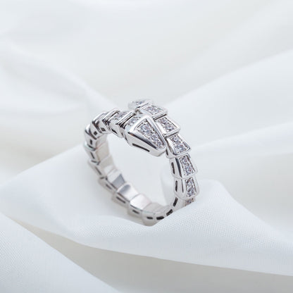 [LumiVibe]SERPENTI RING SILVER DIAMOND PAVED 4MM