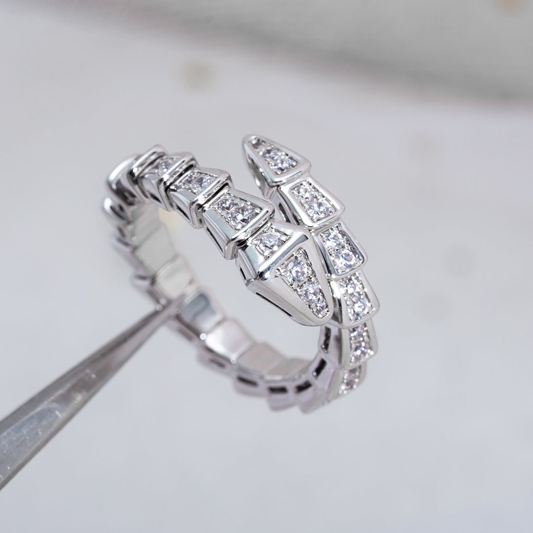 [LumiVibe]SERPENTI RING SILVER DIAMOND PAVED 4MM