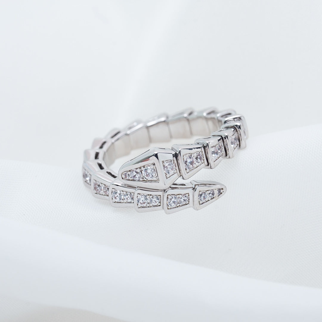 [LumiVibe]SERPENTI RING SILVER DIAMOND PAVED 4MM