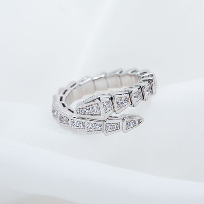 [LumiVibe]SERPENTI RING SILVER DIAMOND PAVED 4MM
