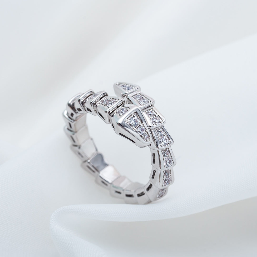 [LumiVibe]SERPENTI RING SILVER DIAMOND PAVED 4MM