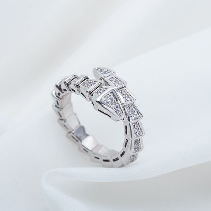[LumiVibe]SERPENTI RING SILVER DIAMOND PAVED 4MM