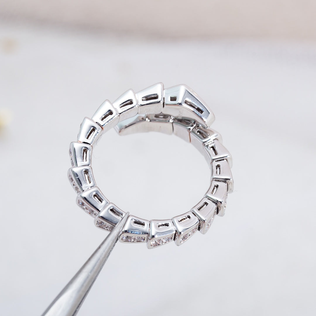 [LumiVibe]SERPENTI RING SILVER DIAMOND PAVED 4MM