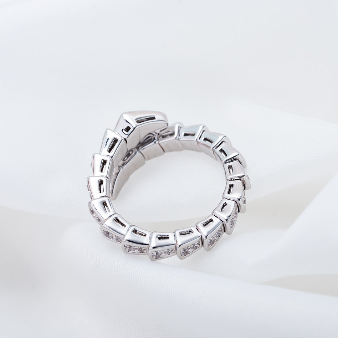 [LumiVibe]SERPENTI RING SILVER DIAMOND PAVED 4MM