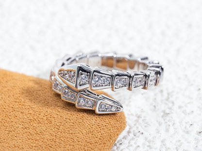 [LumiVibe]SERPENTI RING SILVER DIAMOND PAVED 4MM