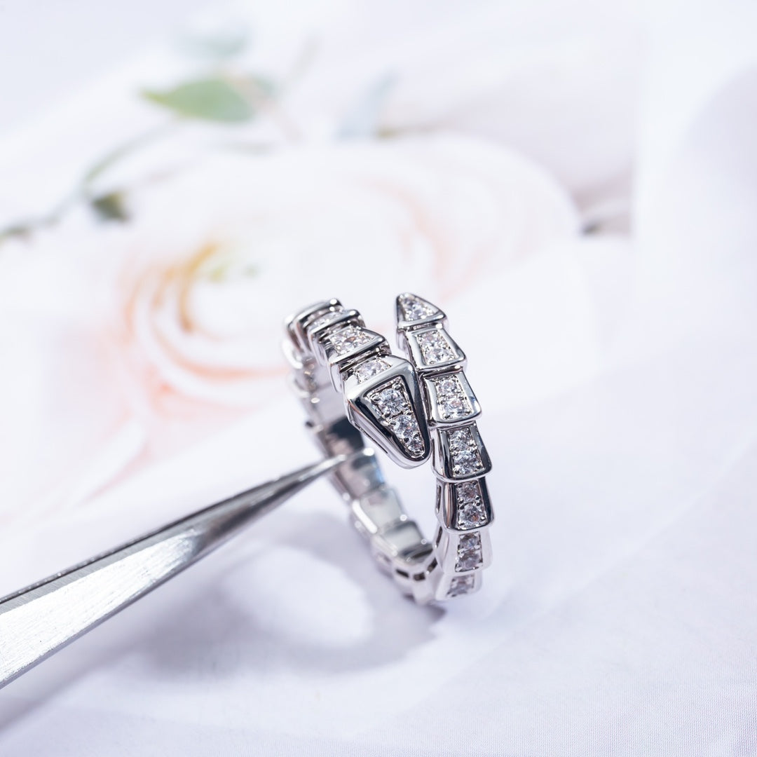 [LumiVibe]SERPENTI RING SILVER DIAMOND PAVED 4MM