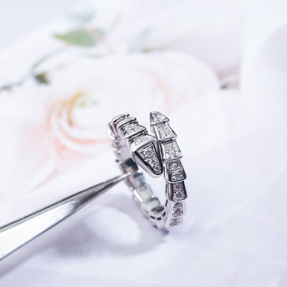 [LumiVibe]SERPENTI RING SILVER DIAMOND PAVED 4MM