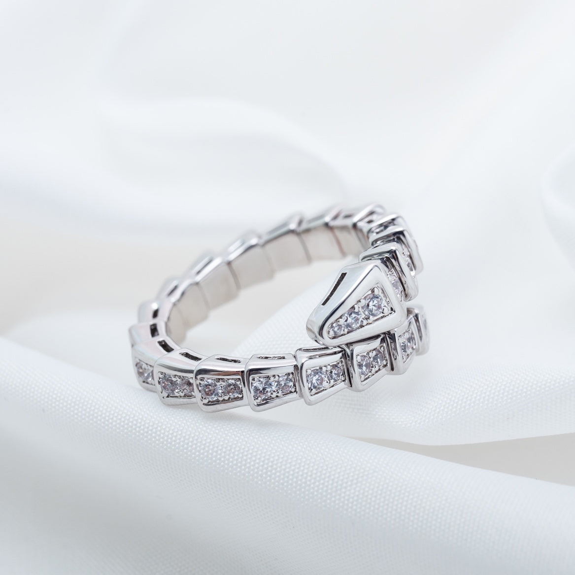 [LumiVibe]SERPENTI RING SILVER DIAMOND PAVED 4MM