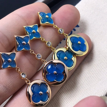 [LumiVibe]STAR AND SUN AGATE DIAMOND EARRINGS