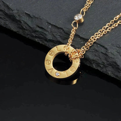 [LumiVibe]LOVE NECKLACE 16MM 2 DIAMONDS