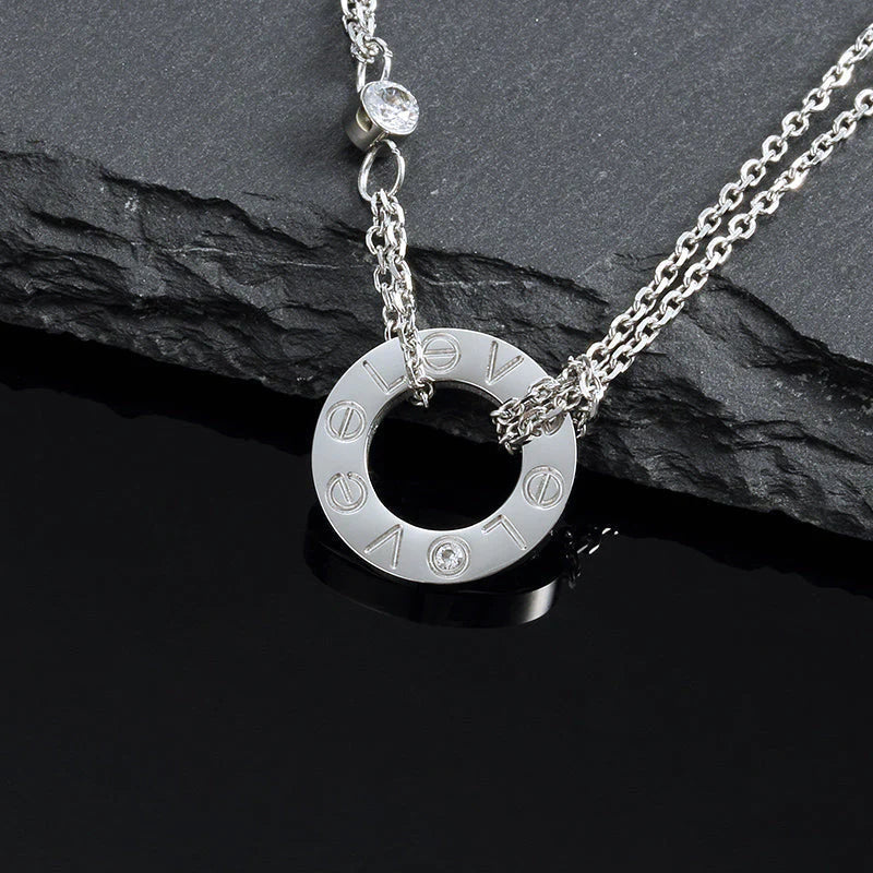 [LumiVibe]LOVE NECKLACE 16MM 2 DIAMONDS