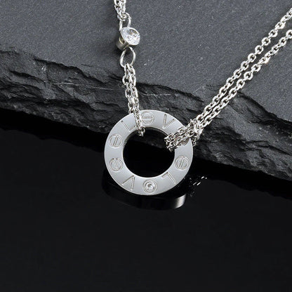 [LumiVibe]LOVE NECKLACE 16MM 2 DIAMONDS