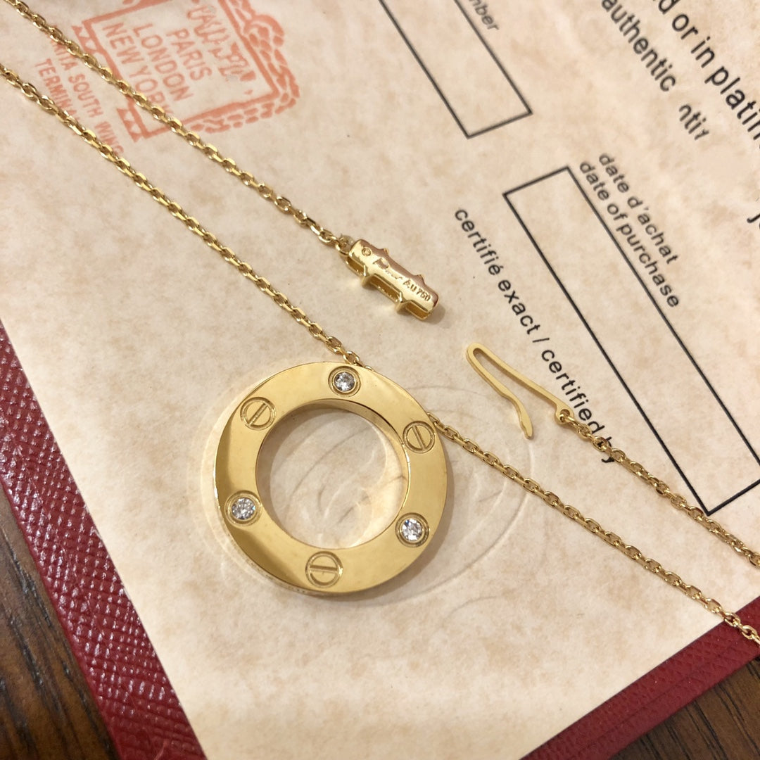 [LumiVibe]LOVE NECKLACE 16MM 3 DIAMONDS