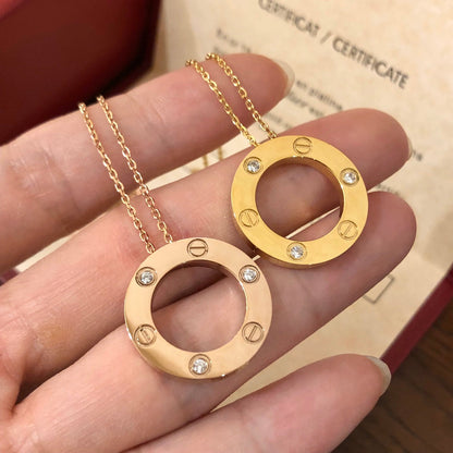 [LumiVibe]LOVE NECKLACE 16MM 3 DIAMONDS