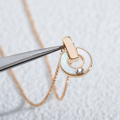 [LumiVibe]GARI NECKLACE PINK GOLD MOP