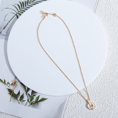 [LumiVibe]GARI NECKLACE PINK GOLD MOP