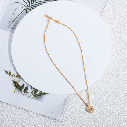 [LumiVibe]GARI NECKLACE PINK GOLD DIAMOND