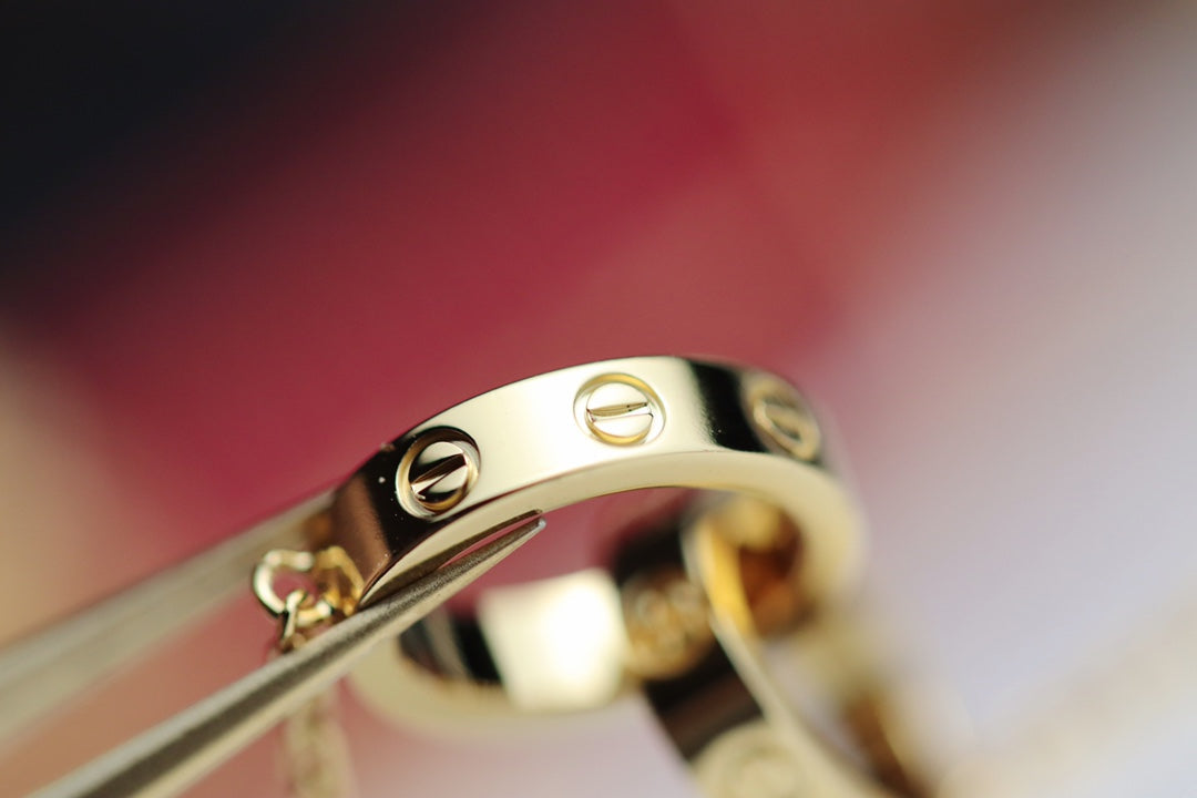 [LumiVibe]LOVE NECKLACE DOUBLE RING GOLD