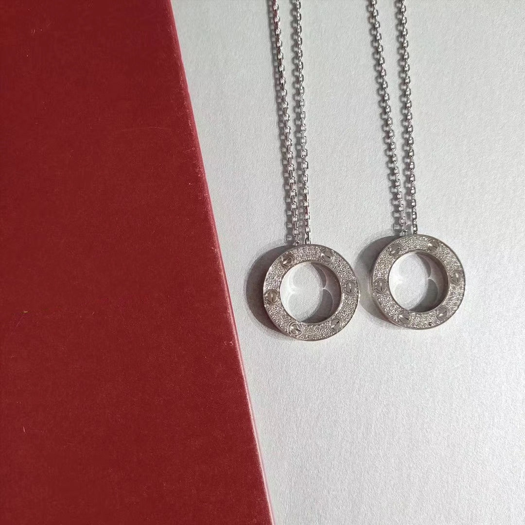 [LumiVibe]LOVE NECKLACE ADJUSTABLE SILVER