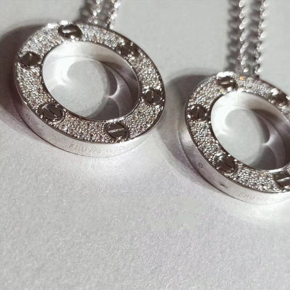 [LumiVibe]LOVE NECKLACE ADJUSTABLE SILVER