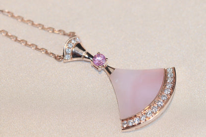 [LumiVibe]DREAM NECKLACE PINK MOP DIAMOND