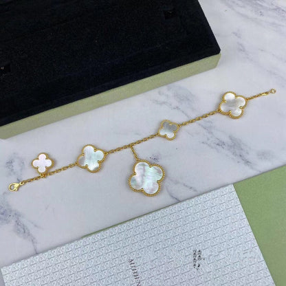 [LumiVibe]MAGIC CLOVER MOP GOLD BRACELET 5 MOTIFS