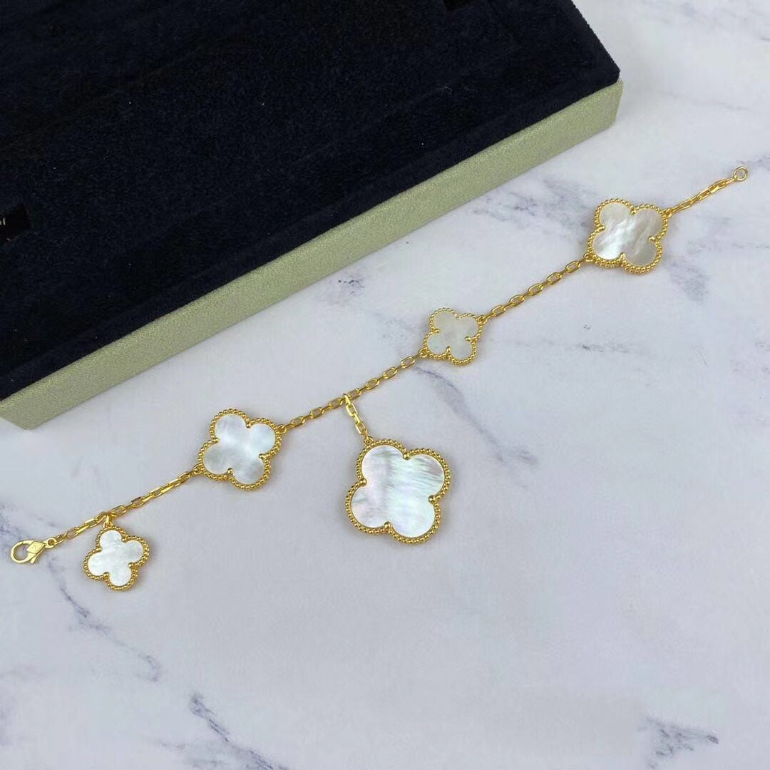 [LumiVibe]MAGIC CLOVER MOP GOLD BRACELET 5 MOTIFS