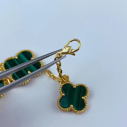 [LumiVibe]MAGIC CLOVER MALACHITE GOLD BRACELET 5 MOTIFS