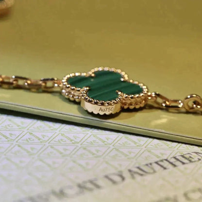 [LumiVibe] CLOVER 5 MOTIF MALACHITE BRACELET COLLECTION