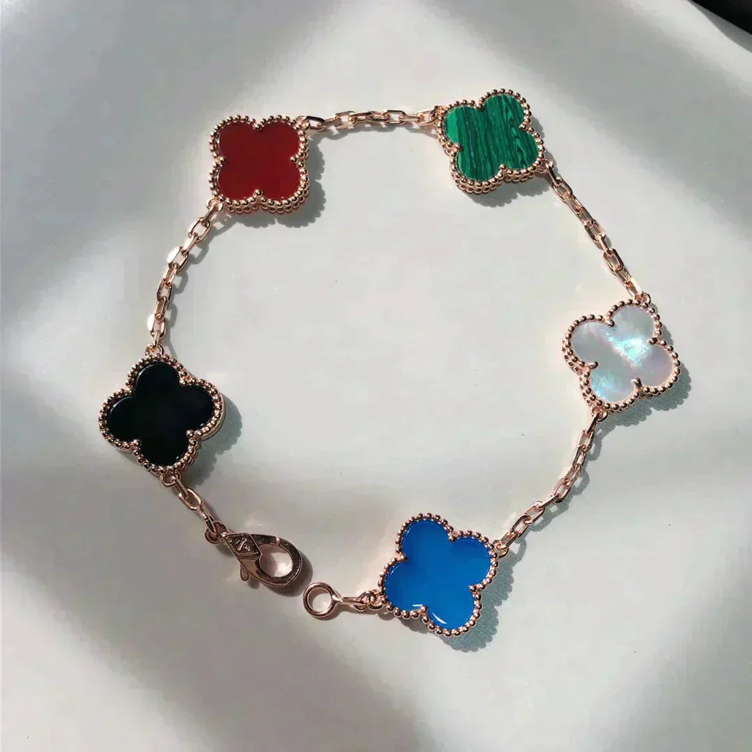 [LumiVibe]CLOVER 5 MOTIFS MULTICOLOR BRACELET
