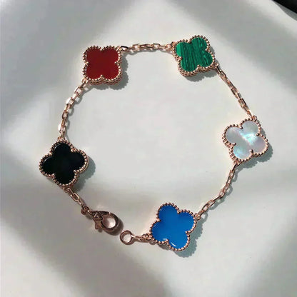 [LumiVibe]CLOVER 5 MOTIFS MULTICOLOR BRACELET
