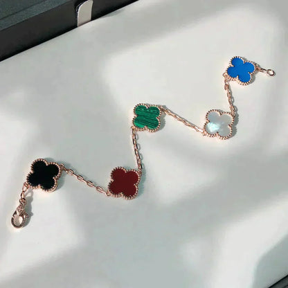[LumiVibe]CLOVER 5 MOTIFS MULTICOLOR BRACELET